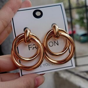 Gold Color Tone Stud & Loop Earrings Set | Classic & Elegant