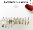 Silver Heart & Butterfly Dangle Earrings Set Women