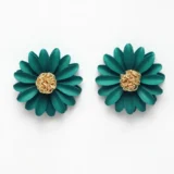 Green Flower Earrings