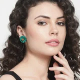 Green Flower Earrings