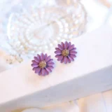 Purple Flower Studs