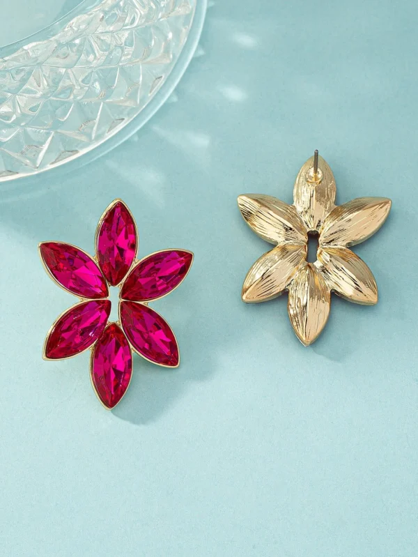 Rhinestone Flower Drop Earrings | Elegant Court-Inspired