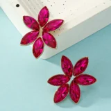 Rhinestone Flower Drop Earrings | Elegant Court-Inspired