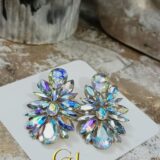Colorful Gold Rhinestone Dangle Earrings for Women