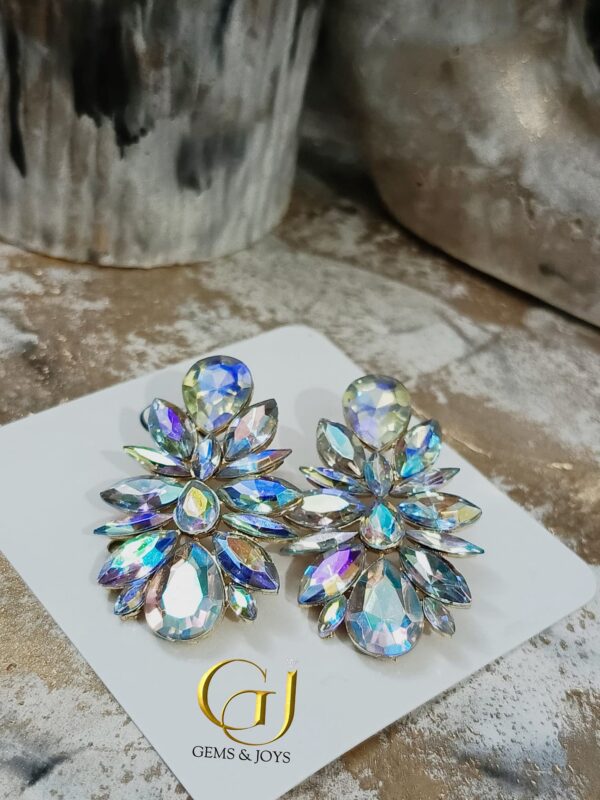 Colorful Gold Rhinestone Dangle Earrings for Women