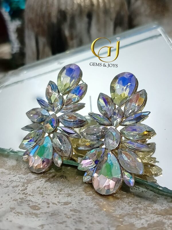 Colorful Gold Rhinestone Dangle Earring