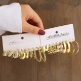 5 Pairs Stylish Trendy Earrings Set for Women & Girls