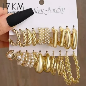 5 Pairs Stylish Trendy Earrings Set for Women & Girls